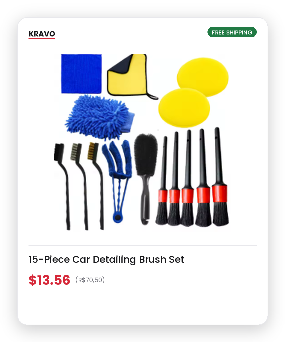15-Piece Car Detailing Brush Set